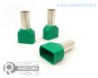 Końcówka tulejkowa izolowana podwójna na przewód 2x16mm² zielona 100szt
