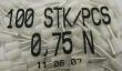 Końcówka tulejkowa izolowana na przewód 0,75mm² biała dł. tulejki 8mm 100szt