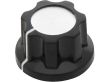 Gałka potencjometru bakelitowa czarno/srebrna średnica 19mm