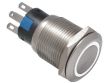 Przełącznik wandaloodporny 19mm  W19F11EW12/S 12V z podświetleniem białym