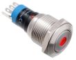 Przełącznik wandaloodporny 16mm W16F11DR12/S 12V z wypukłym przyciskiem, podświetlenie czerwone 