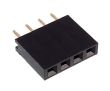 Gniazdo jednorzędowe 1x4pin, proste, r.2.54mm, do druku, styki złocone