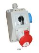 Zestaw instalacyjny z gniazdem 32A 5P+2P+Z (0-1) czerwony ZI05\R441