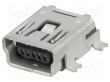 Gniazdo USB B mini SMT; PIN:5; poziome