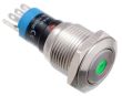 Przełącznik wandaloodporny W16F21DG12/S 16mm, bistabilny zielone podświetlenie 3A, IP67 