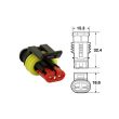 Wtyk 2 PINOWY hermetyczny Superseal + konektory - 1 kmpl.