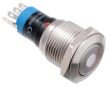 W16F11DW12/S Przełącznik wandaloodporny 16mm monostabilny podświetlenie LED 12V białe punktowe