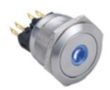 W22F11DB24/S przełącznik wandaloodporny 22mm monostabilny podświetlenie LED 24V punktowe niebieskie