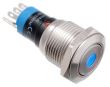 Przełącznik wandaloodporny W16F11DB12/S niebieskie punktowe podświetlenie LED 12V IP67 