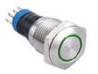 Przełącznik wandaloodporny 16mm, monostabilny 1NO1NC płaski przycisk LED 12V zielone krawędziowe