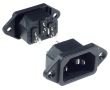Gniazdo męskie IEC na panel, przykręcane, konektory 4.8mm IEC C14 10A 250VAC