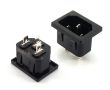 Gniazdo męskie IEC na panel, zatrzaskowe, konektory 4.8mm IEC 60320 C14 10A 250VAC